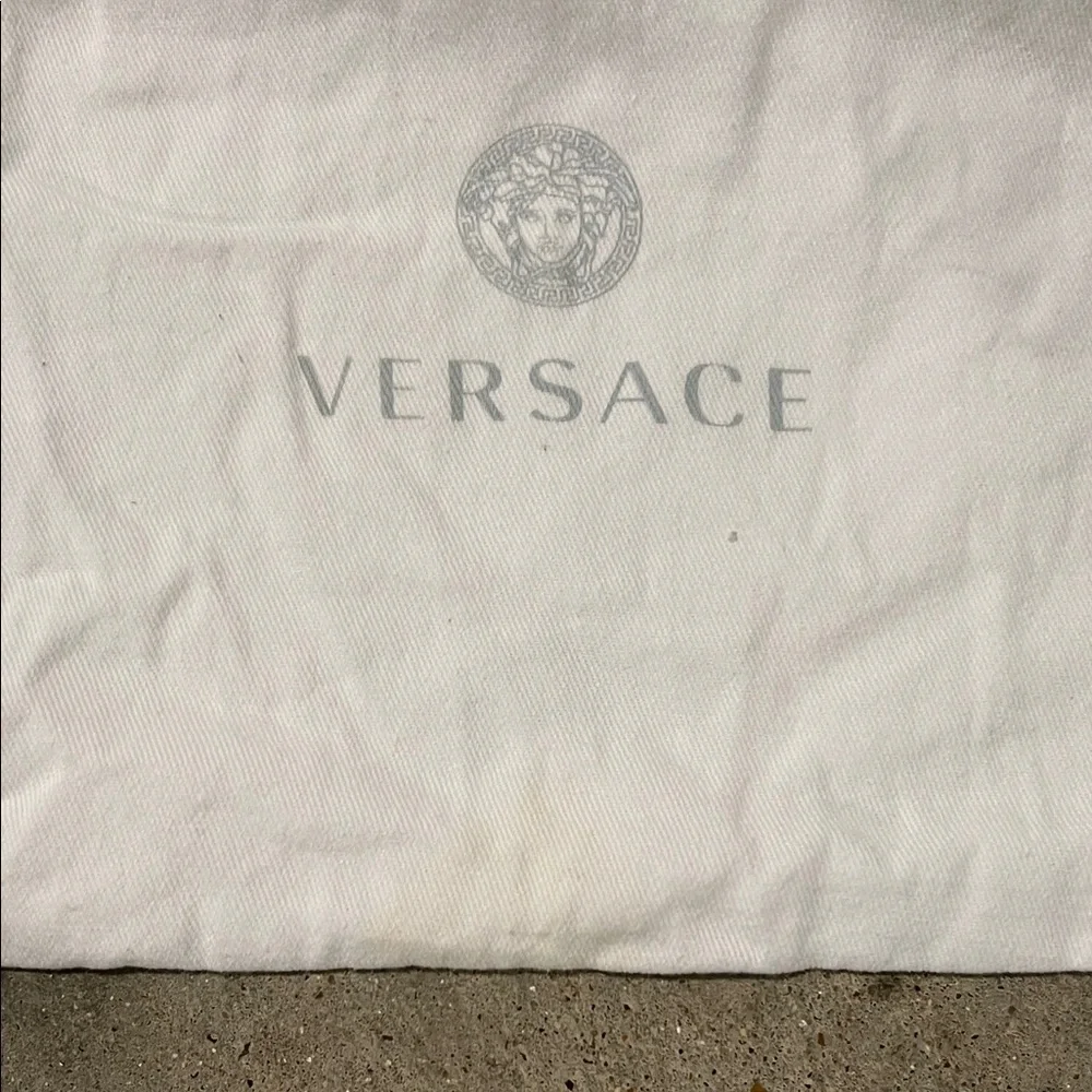 Authentic Versace White Drawstring Logo Dust Bag